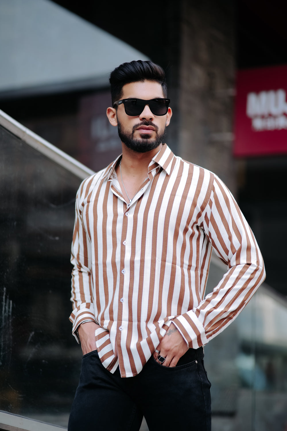 Light Brown Stripe Shirt
