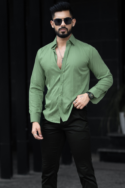 Classic Green Shirt - Pure Cotton